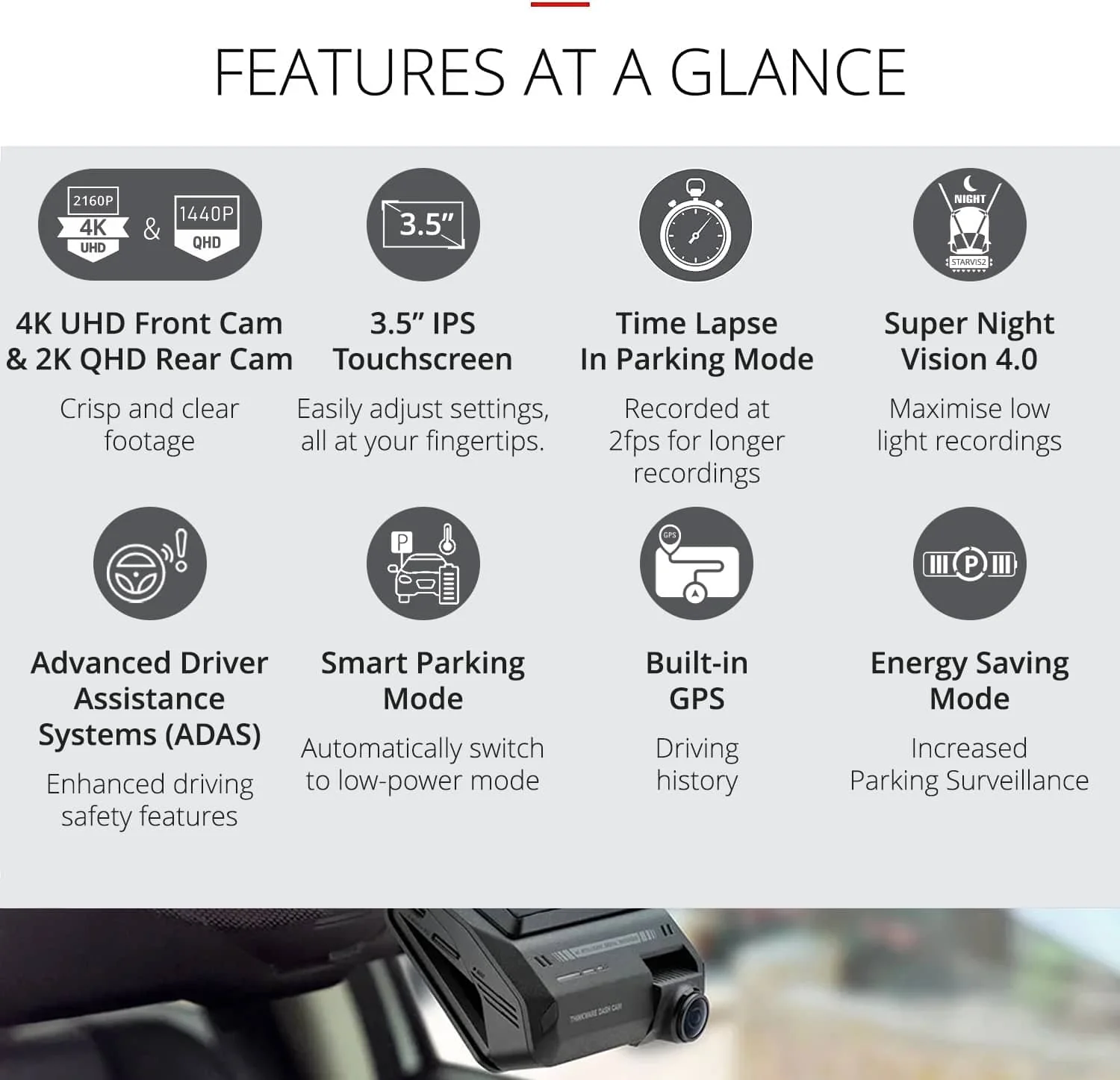 Thinkware ARC 900 Front and Rear Dash Cam - Image 3